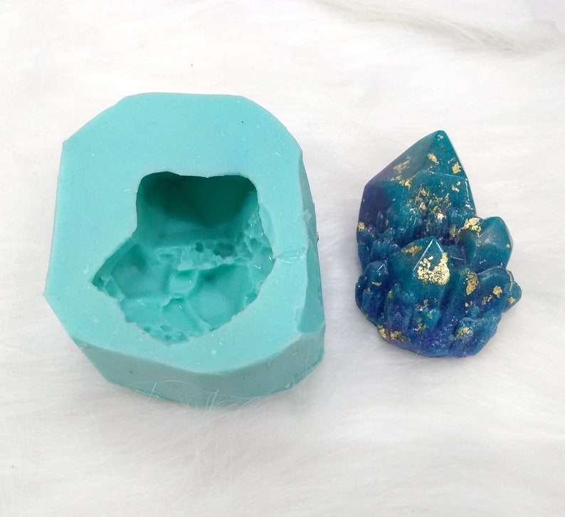 Wax /& Concrete Casting Medium Crystal Cluster Glossy Surface Silicone Mold for Resin Crafts Polymer Clay Soap