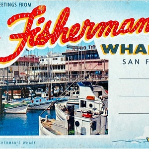 San Francisco Vintage Accordion Postcard Folder of Visitor Attractions, California