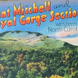 Mount Mitchell and Royal Gorge Section  of Western North Carolina Souvenir Accordion Postcard Folder of Visitor Attractions