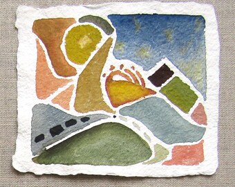 Road Trip - abstract painting - Watercolour on cotton handmade paper