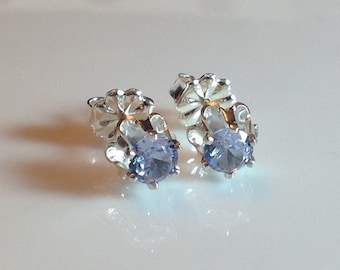 Aquamarine Stud Earrings March Birthstone Light Blue Gemstone Post Earrings Sterling Silver Bridal Jewelry Gift for Her