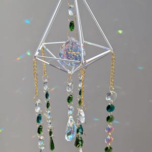 Crystal Suncatcher Prism Sun Catcher Rainbow Maker Window Decor Housewarming Gift Free Shipping Green Suncatcher Aurora Borealis Crystal