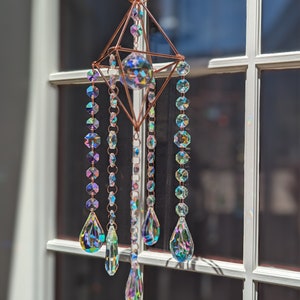 Aurora Borealis Crystal Suncatcher, Window Decoration, Handmade Home Decor for Mom, Mobile, Free Shipping