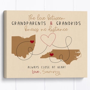 Geschenk für Großeltern, die weit weg leben, von den Enkelkindern bis zur Oma und zum Opa Fernkarte-Poster