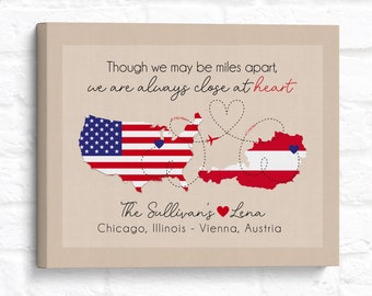 Semester Abroad Gift for Student, Farewell Foreign Exchange Poster Print, Study Abroad Sign, USA to Austria