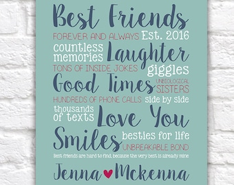 Best Friend Gift, Custom Gift for Home Decor, Names, Personalized, Birthday Gift, Friends, Funny, Sister, BFF, Unique Gift, Christmas