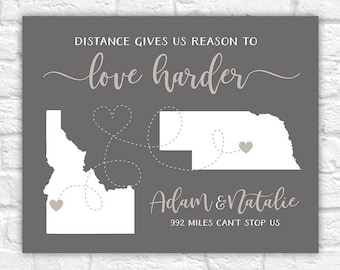 long distance map gift