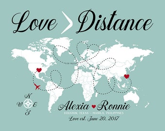 long distance map gift
