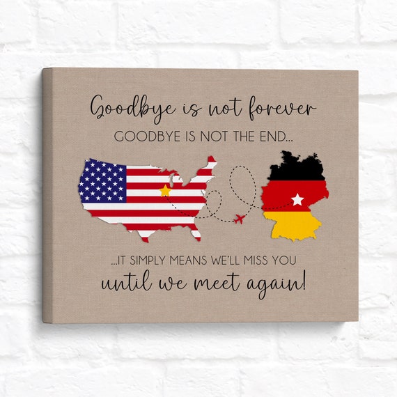 Personalized Flag Map Print: Going Away Gift, Two Locations