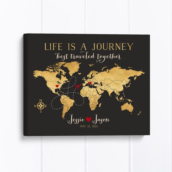 Personalized Travel Map: Long Distance Relationship Gift