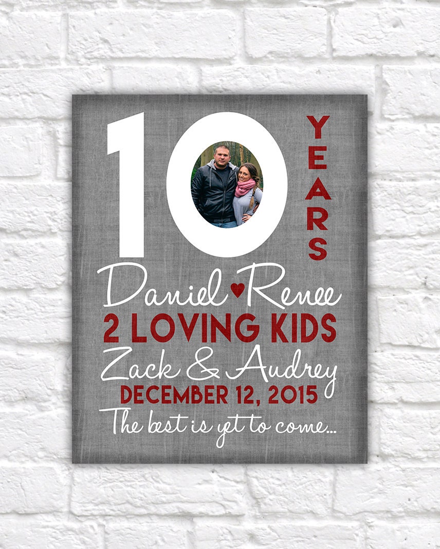 pix 10 Year Wedding Anniversary Gift Ideas 10th wedding anniversary gift 10 year anniversaries customized gift with photo kid name countdown time together gifts for men wf310