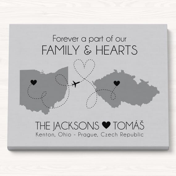 Personalized Map Art Print: Foreign Exchange Student Gift