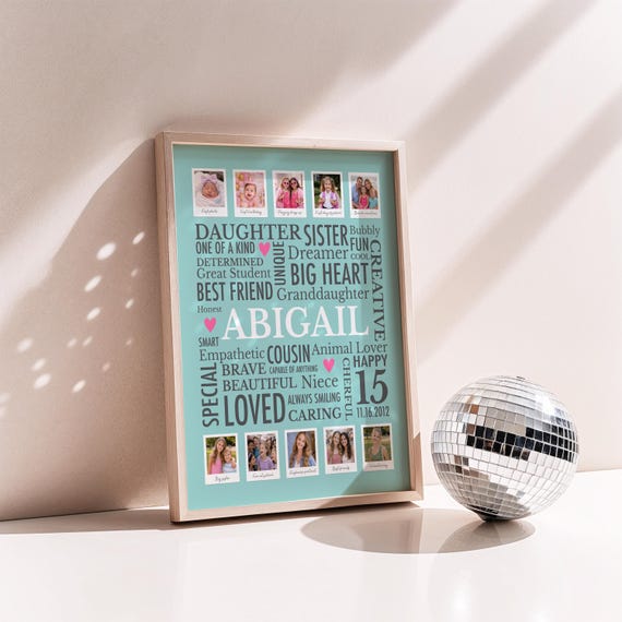 15th Birthday Poster for Girl: Teenage Daughter, Granddaughter Gift