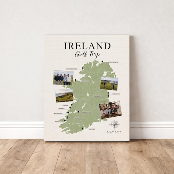 Ireland Golf Trip Map with Courses Played and Photos