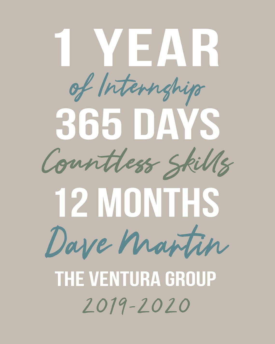 Gift for Intern Internship Sign Male or Female Office Etsy