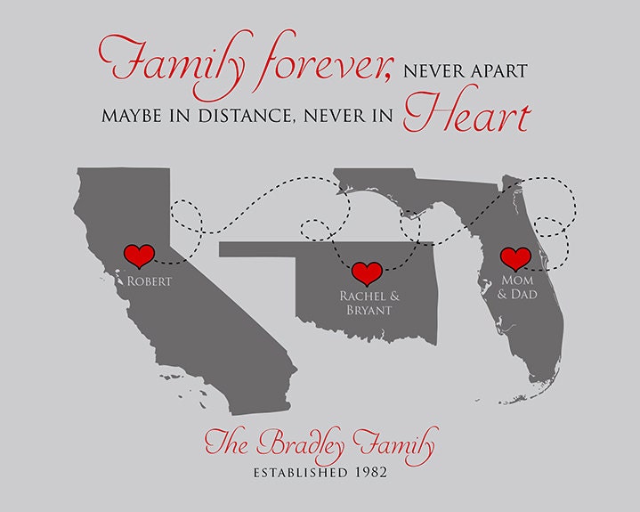Family Gift Quote Maps Mom And Dad Kids Grandparents Thank