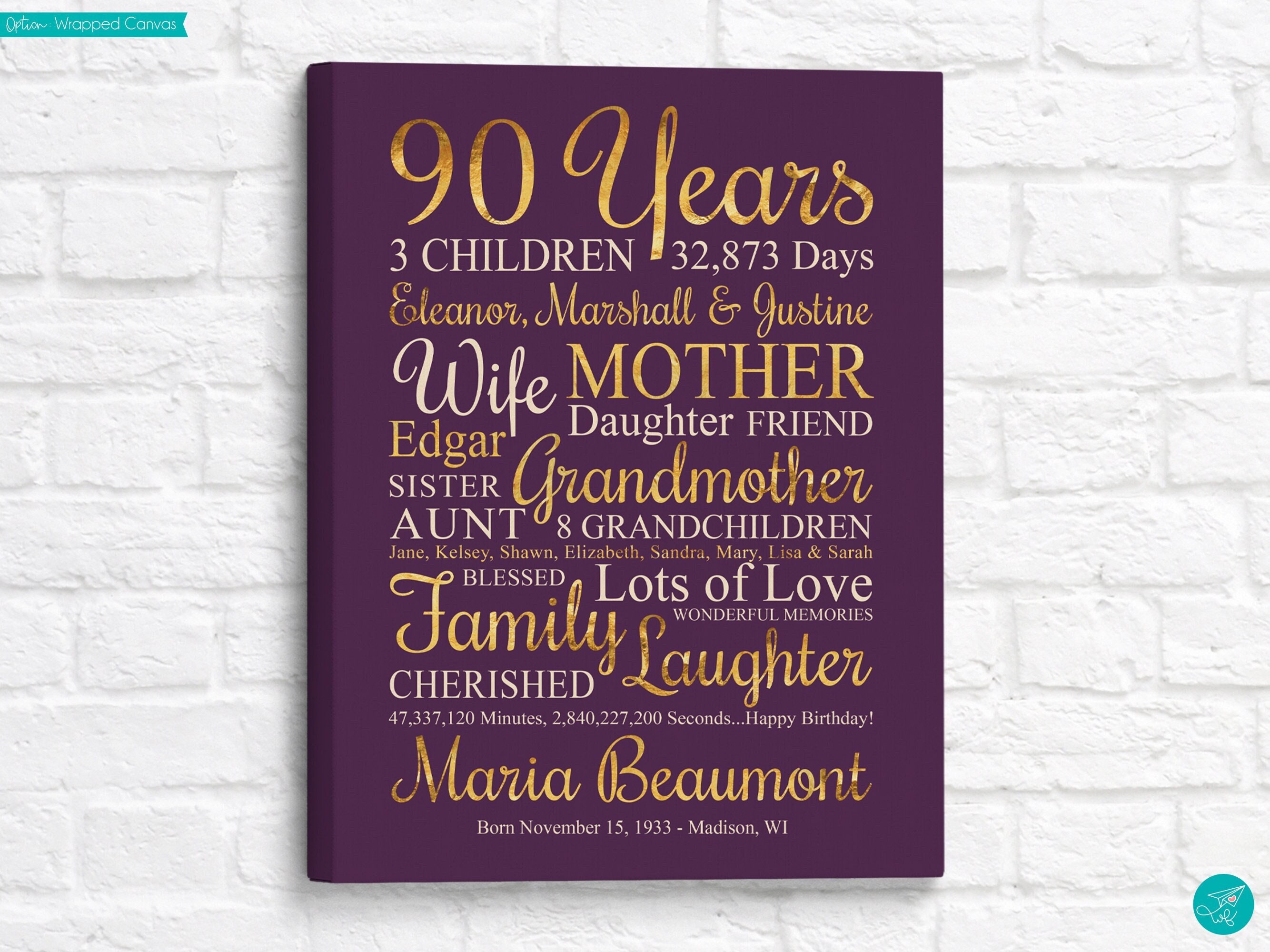 Birthday gift for 90 yr on sale old lady