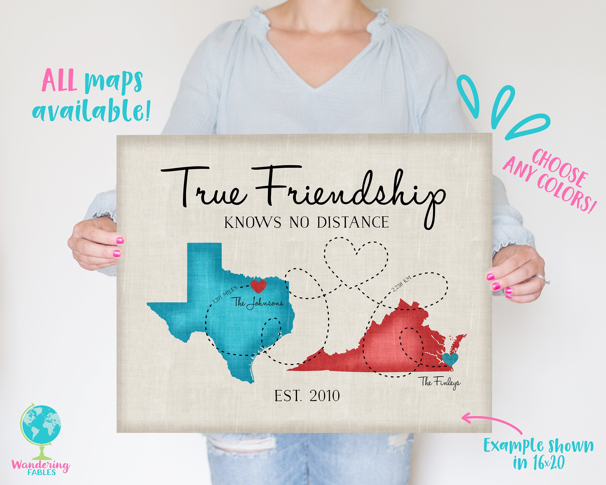 Going Away Gifts, Moving Gift for Friends, Long Distance Friend Quote