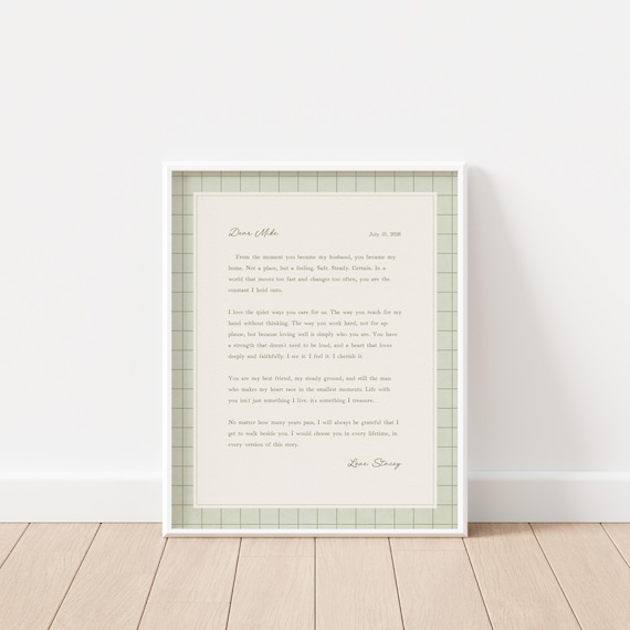 Personalized Letter Art for Husband: Custom Anniversary Gift