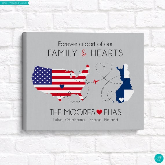 Personalized Flag Map Print: Foreign Exchange Student Gift