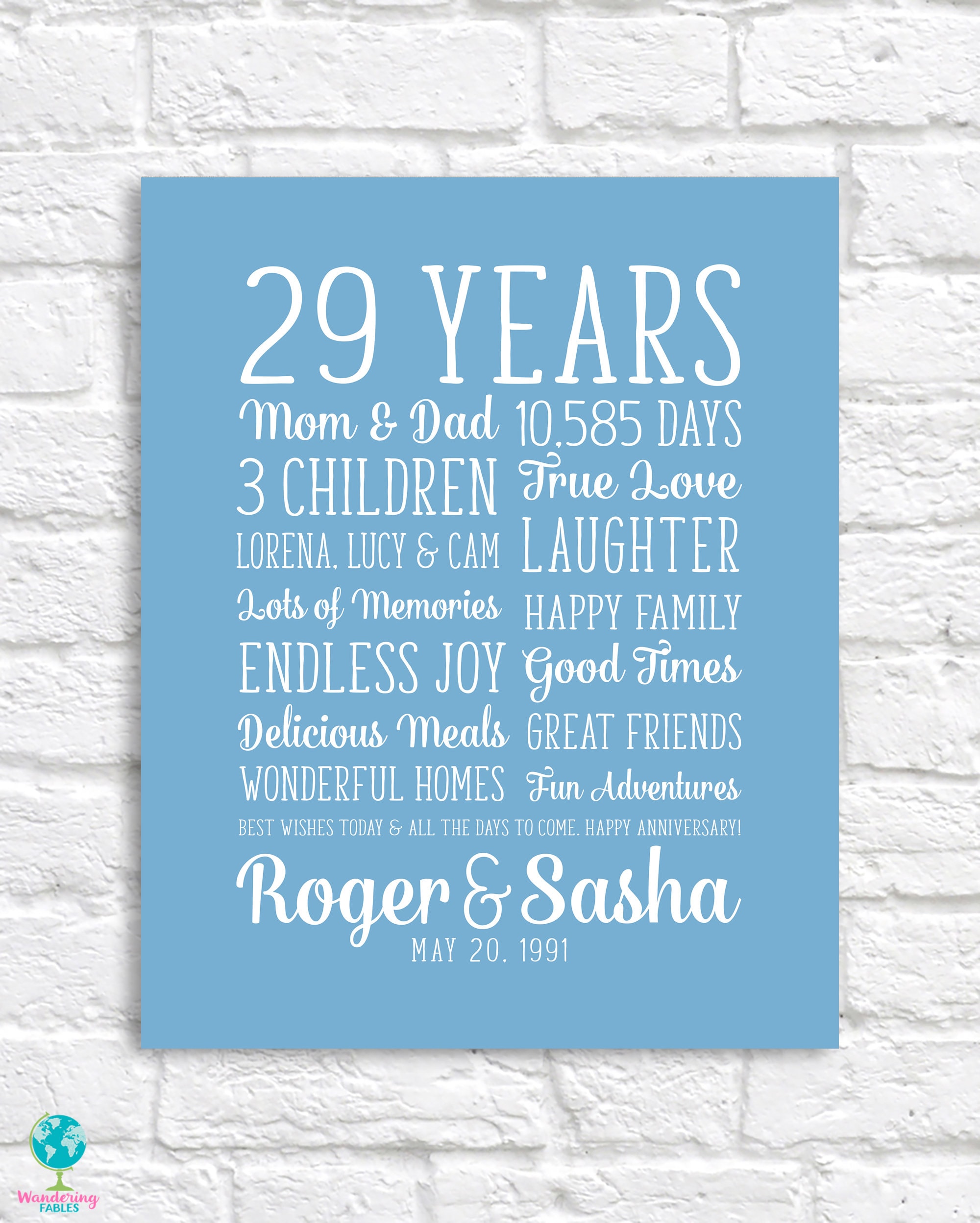 Parents Anniversary Gift, Mom and Dad Wedding Anniversary ...
