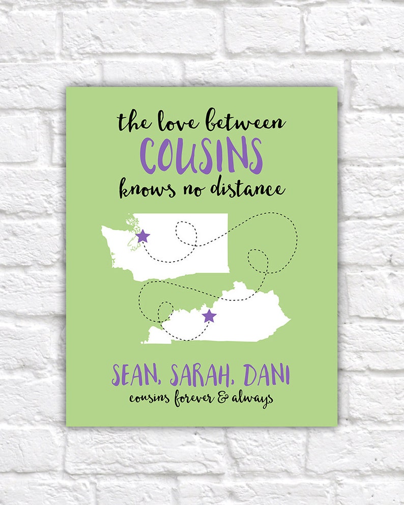 Cadeau Pour Cousins Famille A Distance Citations De Cousins Etsy France