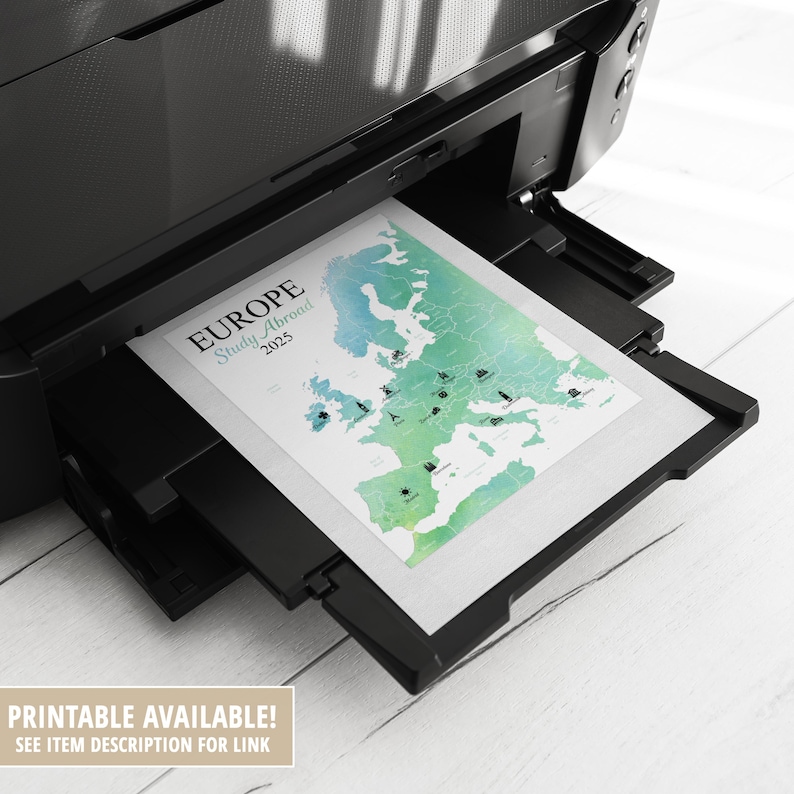 Personalized Europe Study Abroad Map: Foreign Exchange Gift - Etsy