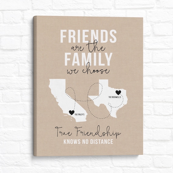 Personalized Long Distance Friendship Map Art – Farewell Gift