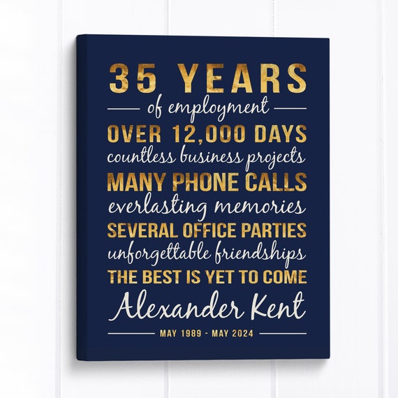 Personalized Retirement Canvas Print: Office Employee Gift