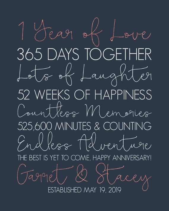 1 Year Anniversary Gifts First Anniversary 1st Year Paper Etsy 1 Year Anniversary Gifts First Anniversary 1st Year Paper Etsy