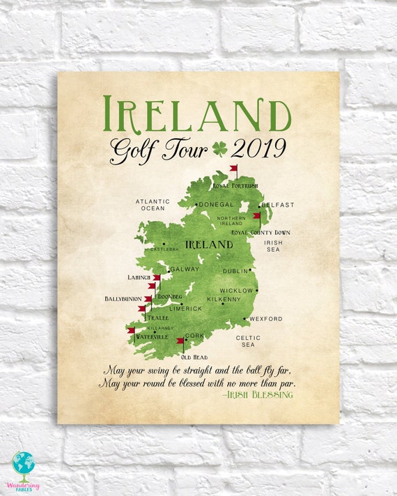 Ireland Golf Tour Map – Personalized Golfer Travel Gift