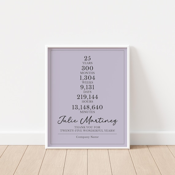 Personalized Work Anniversary Plaque: Time Spent at Company