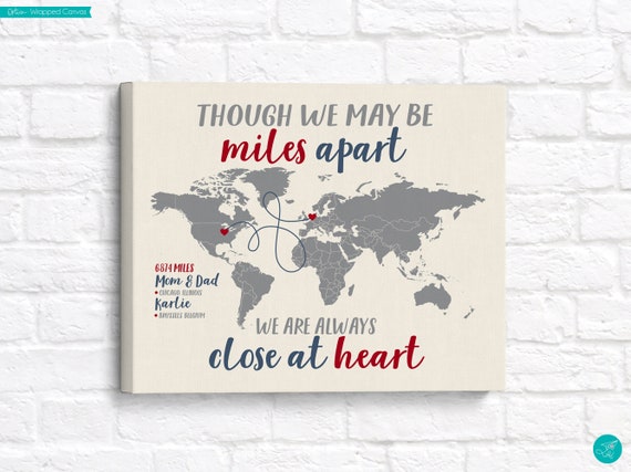 Long Distance Map Art: Custom World Map Gift