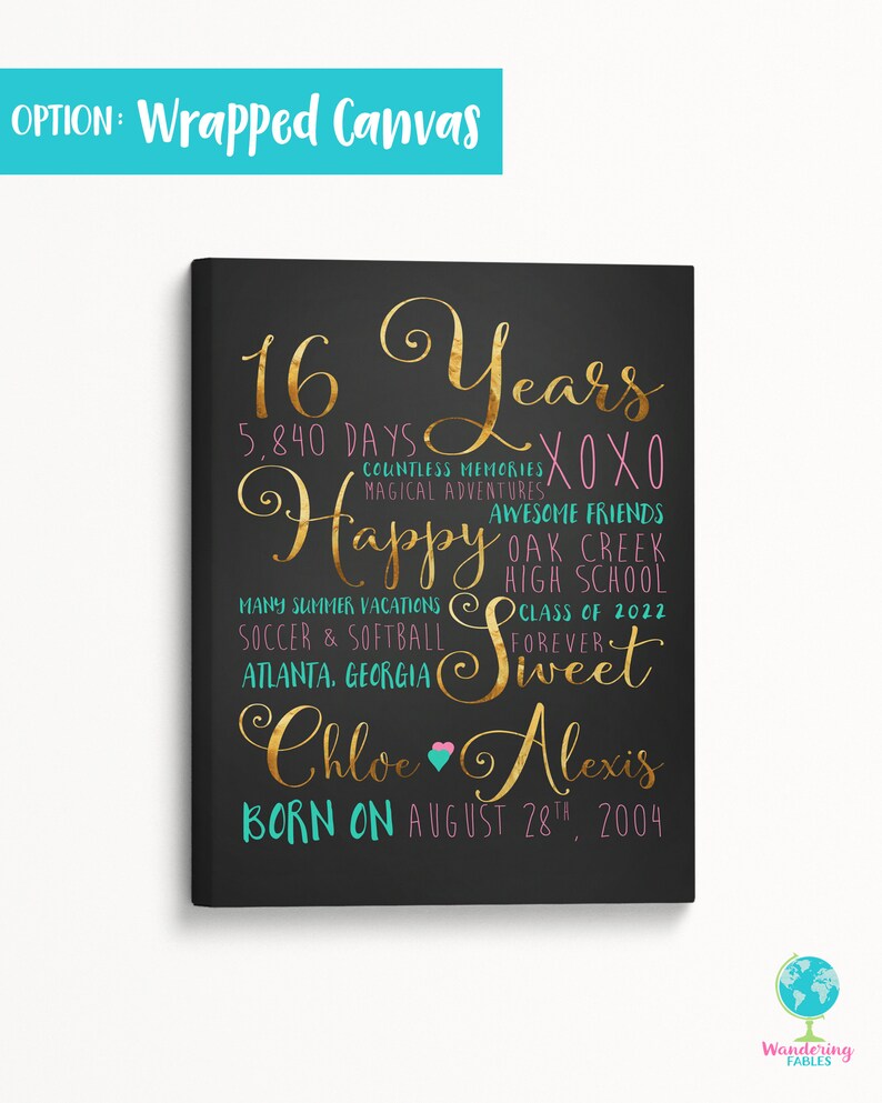 Sweet Sixteen 16th Birthday Gift Gift for Best Friend Etsy