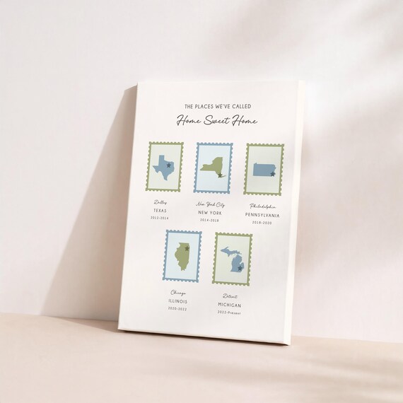 Relocation Maps: Personalized Moving Gift for Family, Custom Wall Art for New Home