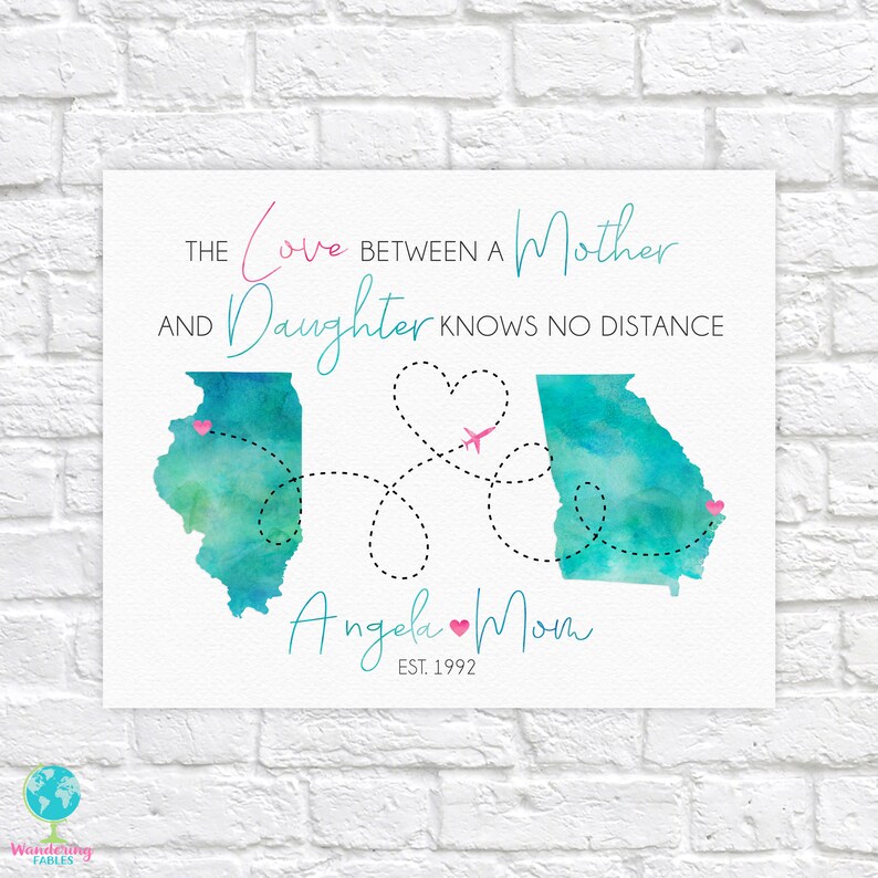 Personalized Wall Art Mom Gift From Daughter Custom Mother Etsy