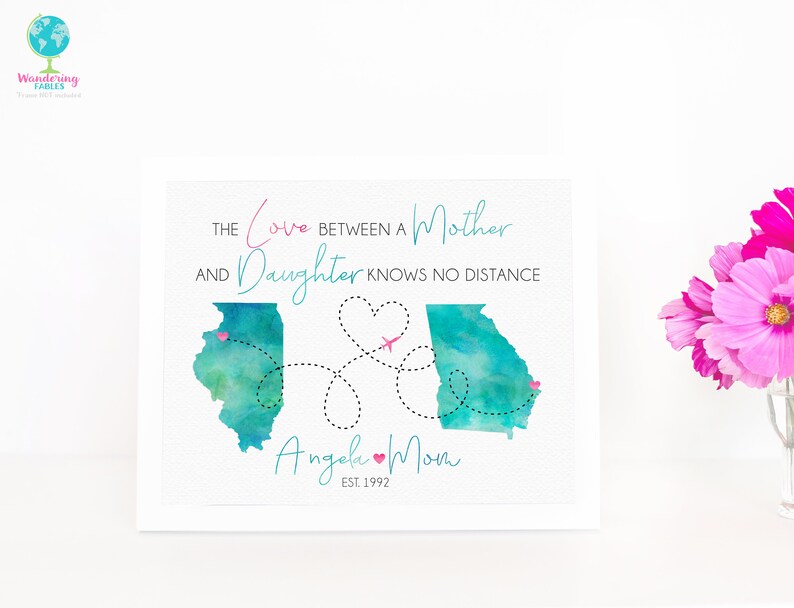 Personalized Wall Art Mom Gift From Daughter Custom Mother Etsy