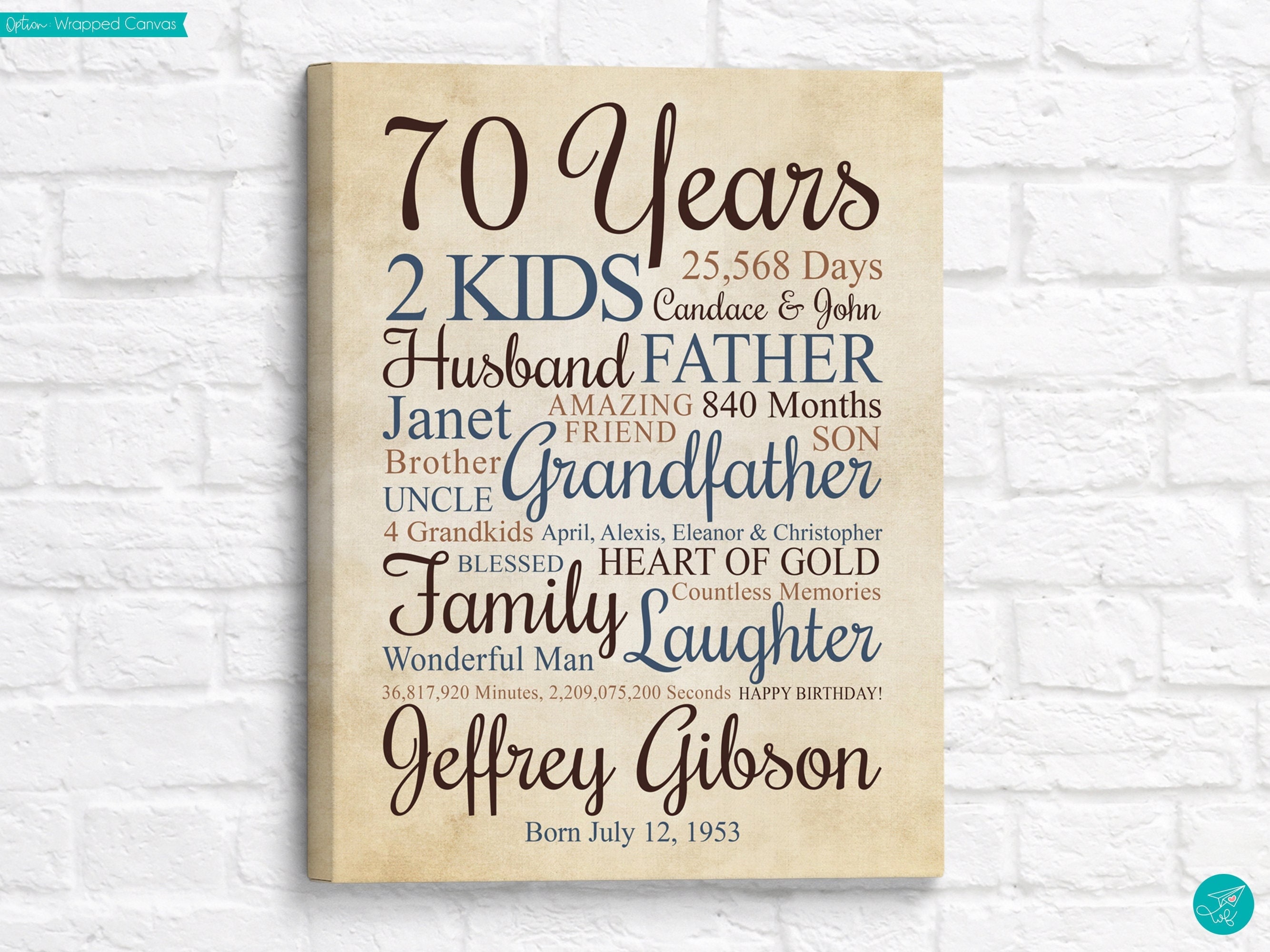 Happy 70th Special Birthday Heart Engraved Keepsake Personalised Gift - The  Card Zoo