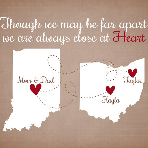 Far Apart Family Christmas Gift for Parents Mom and Dad Etsy