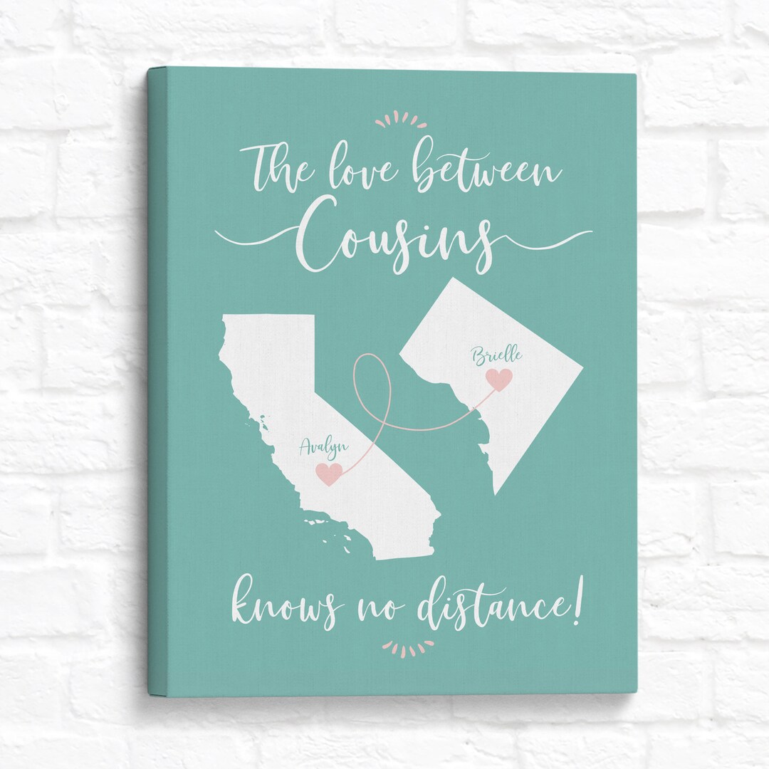 Gift for Cousins, Long Distance Family, Cousin Quotes, Personalized Art ...