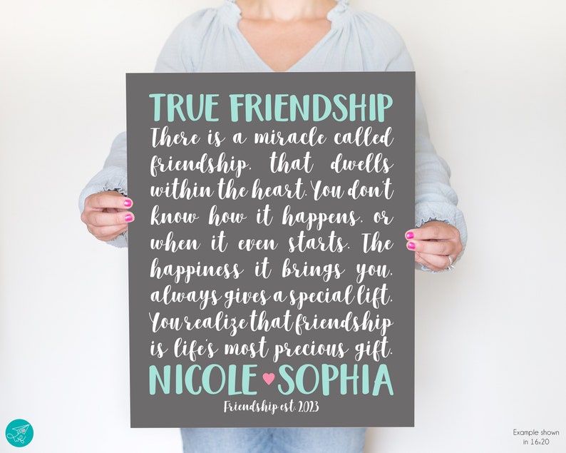 Gifts for Best Friend, Friendship Poem Custom, BFF, Gift for Birthday, Thank You, Bridesmaid, Maid of Honor Gifts, Friends Poetry image 5