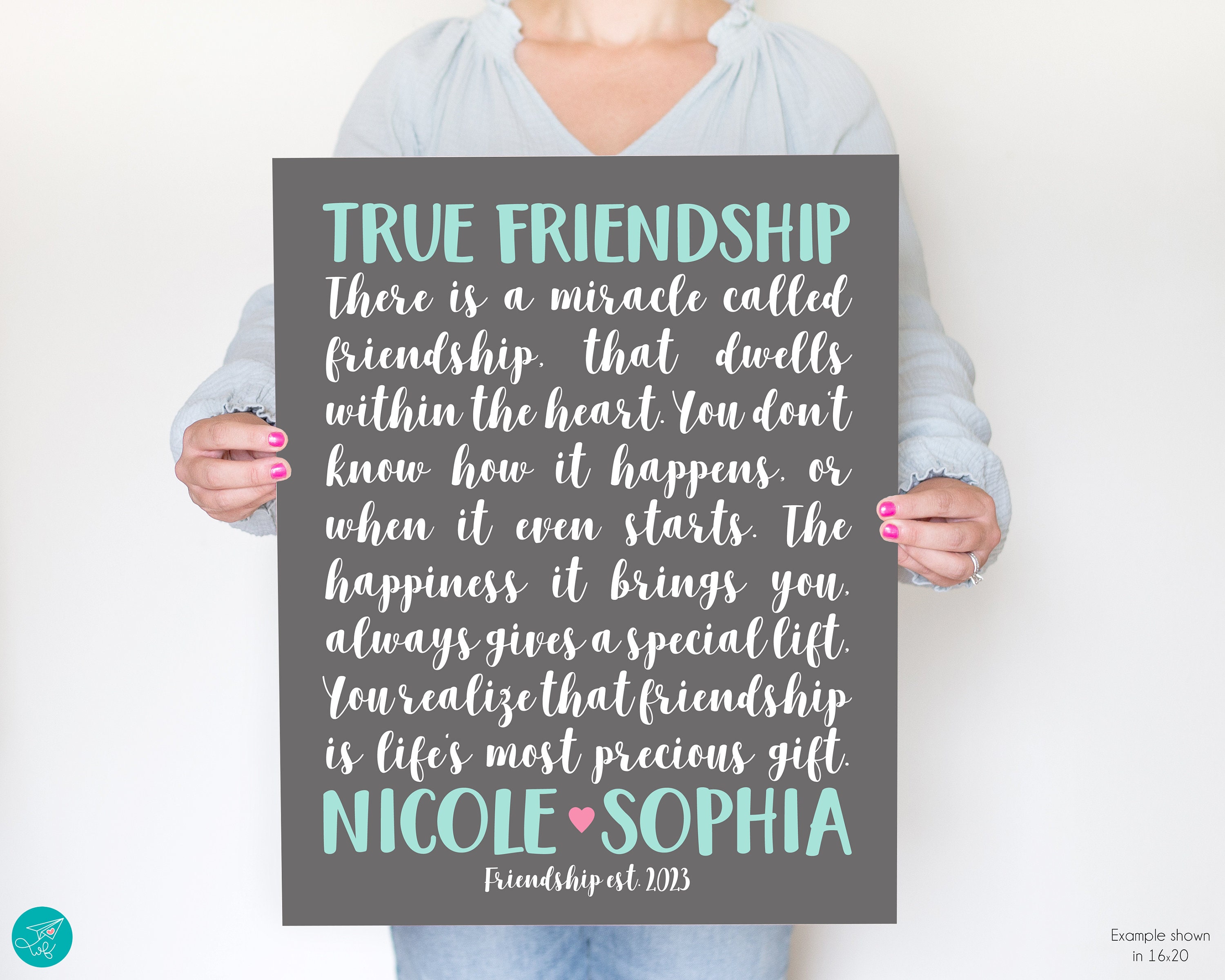 Friendship Print, Best Friend Gift, Bestie Gifts, Gifts for Friends,  Friendship Quote, Printable, Personalised Print, Birthday Gift for Her 