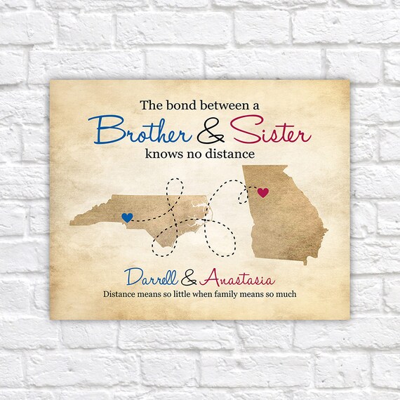 Long distance store sibling gifts
