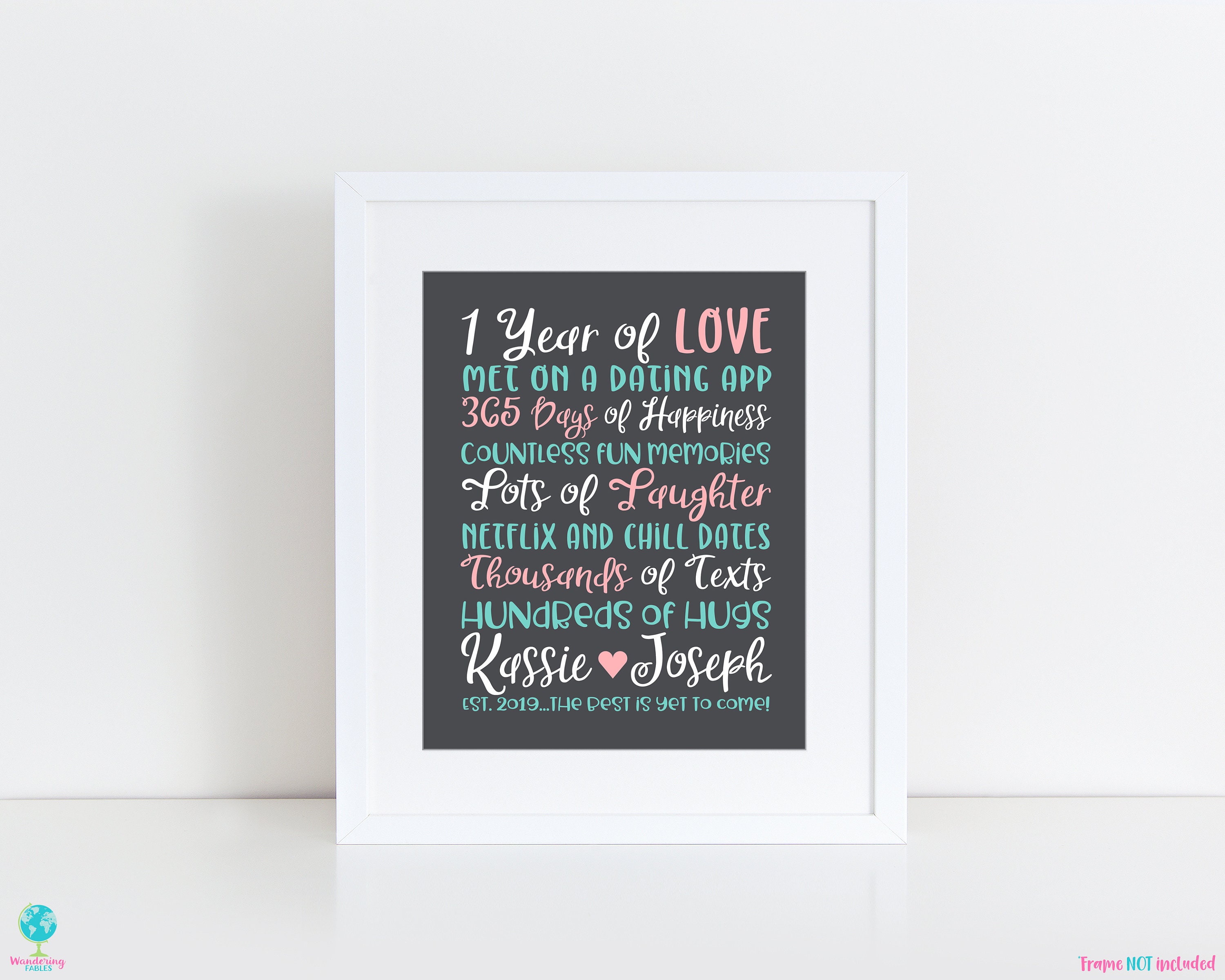 1 Year Anniversary Gift For Couple Dating Or Married Personalized First Anniversary Gift Fun Present For Boyfriend Girlfriend 1 Year 1 Year Anniversary Gift For Couple Dating Or Married Personalized First Anniversary Gift Fun Present For Boyfriend Girlfriend 1 Year