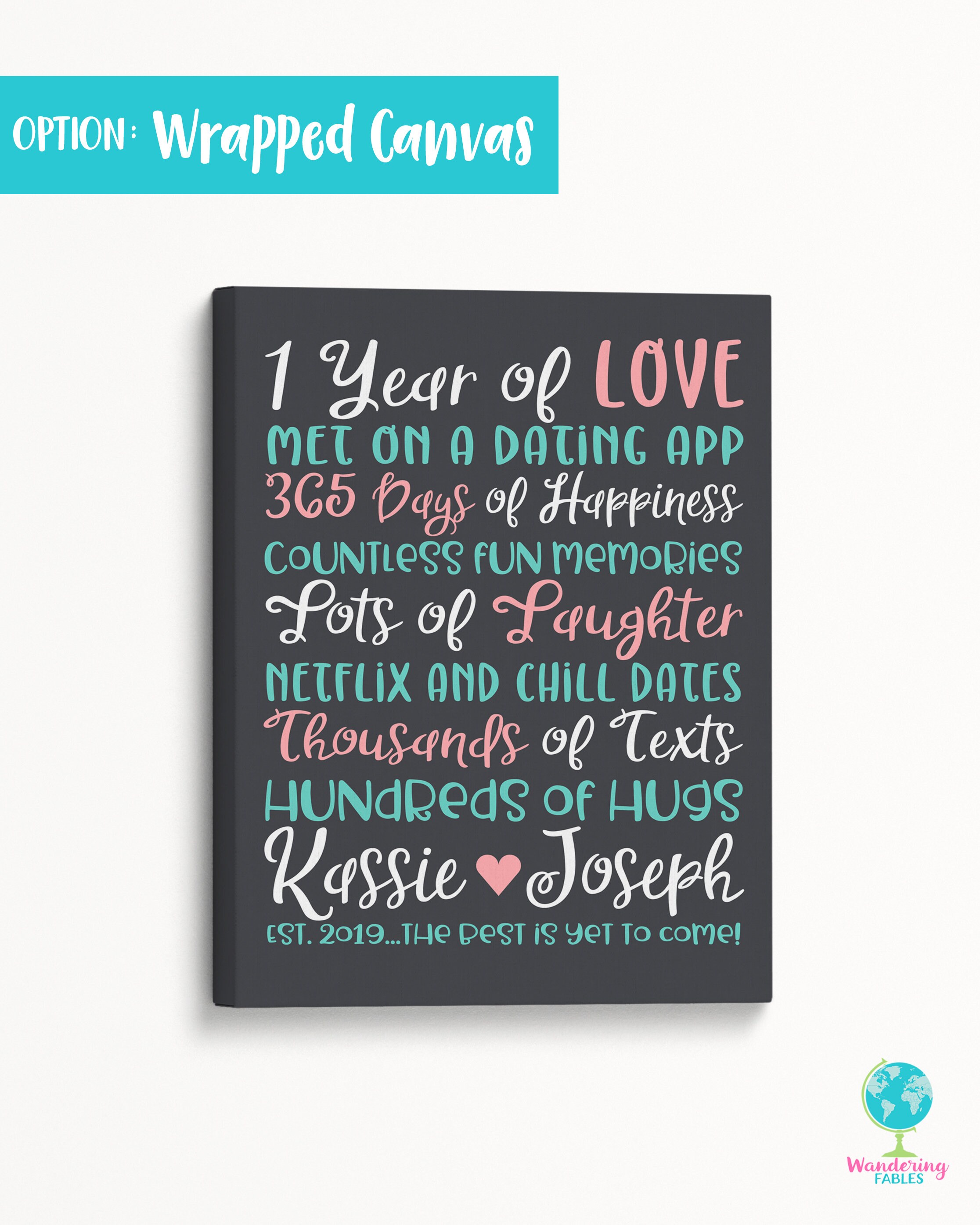 1 Year Anniversary Gift For Couple Dating Or Married Personalized First Anniversary Gift Fun Present For Boyfriend Girlfriend 1 Year 1 Year Anniversary Gift For Couple Dating Or Married Personalized First Anniversary Gift Fun Present For Boyfriend Girlfriend 1 Year