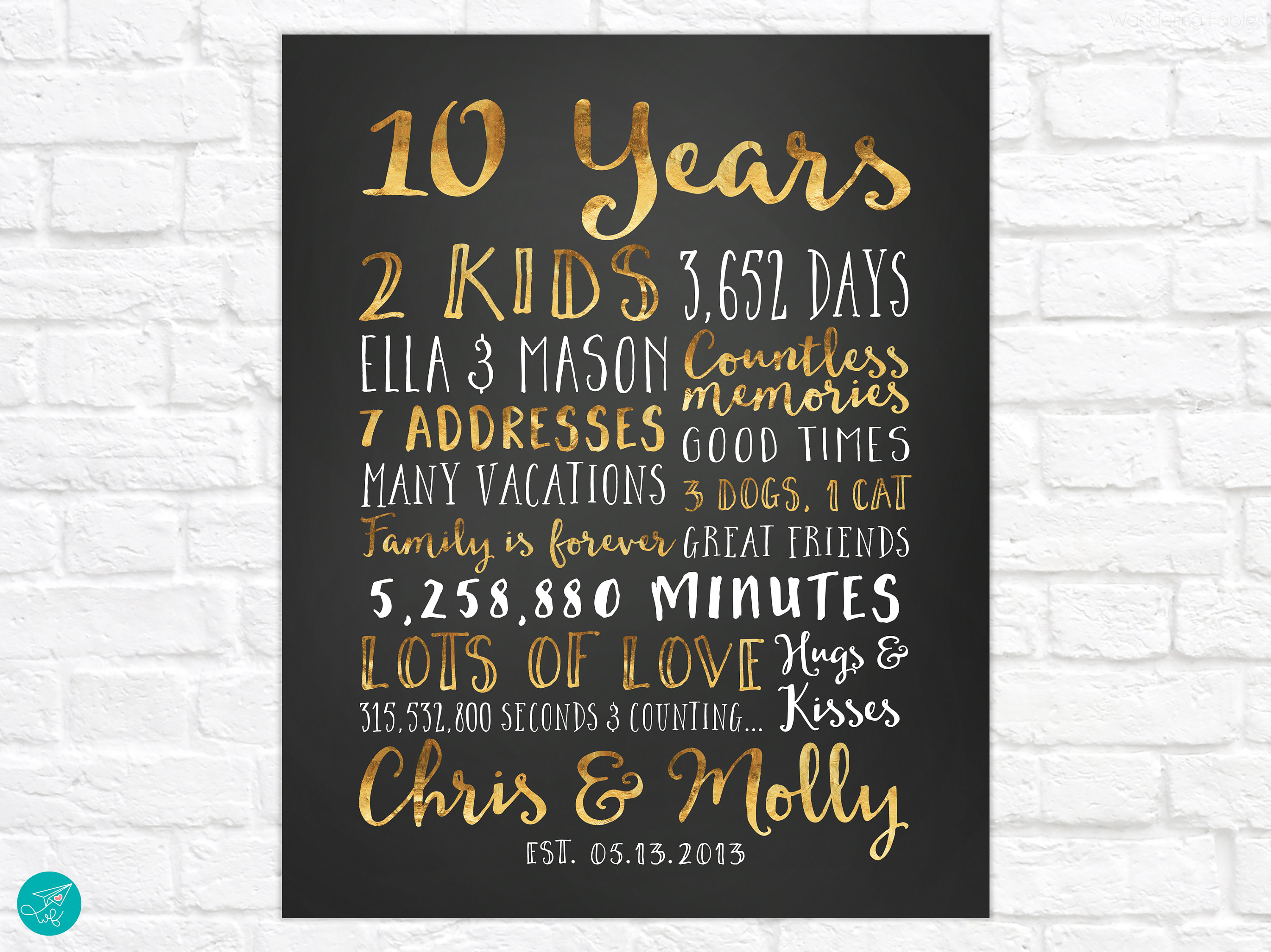 85 of The Best Anniversary Gifts by Year  10 year wedding anniversary  gift, 10 year anniversary gift, 10th anniversary gifts