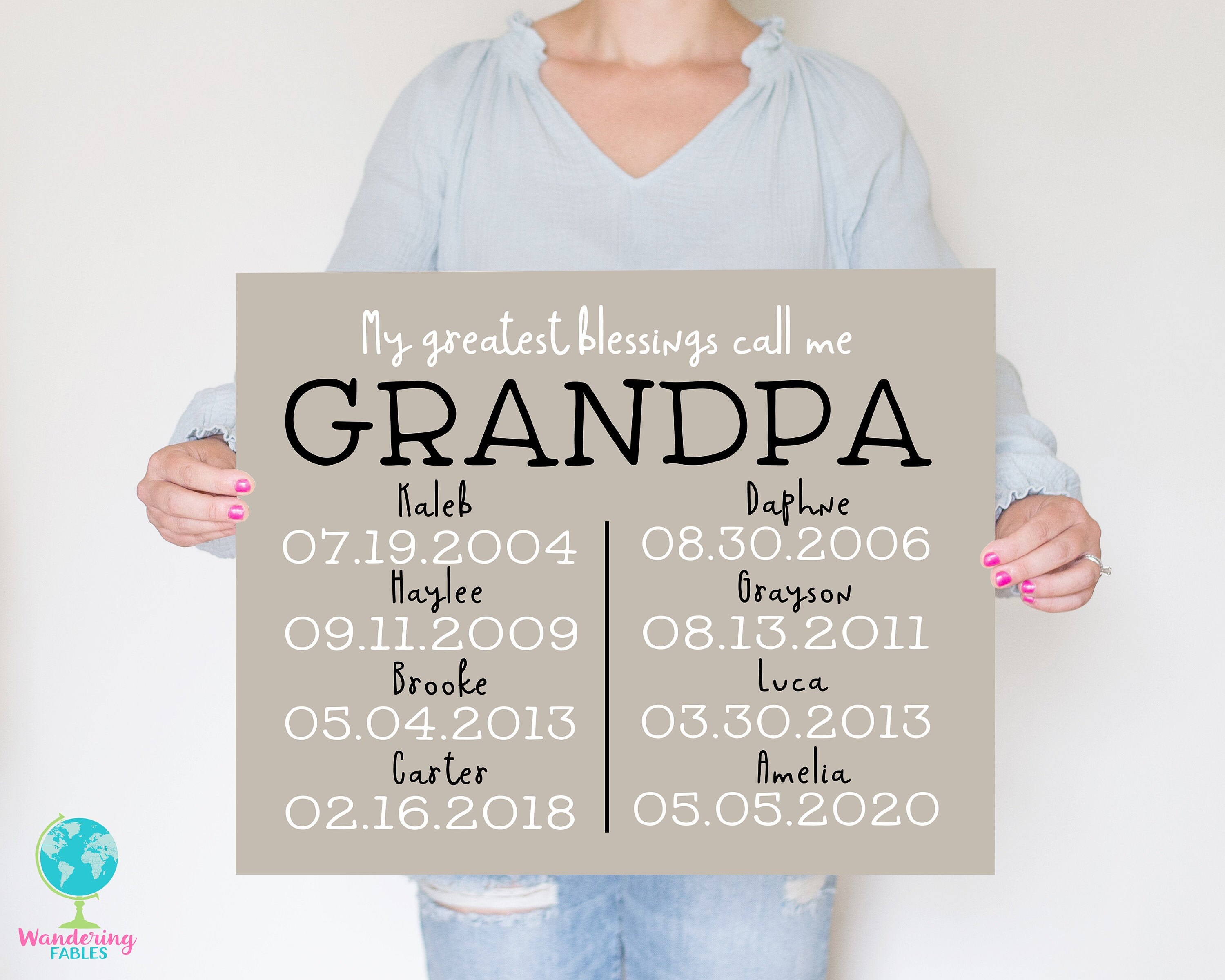 Download Gift For Grandpa Gift Ideas For Dad Fathers Day Gift For Dad From Daughter Grandkids Names Personalized Grandpa Sign Birthday Dad Papa