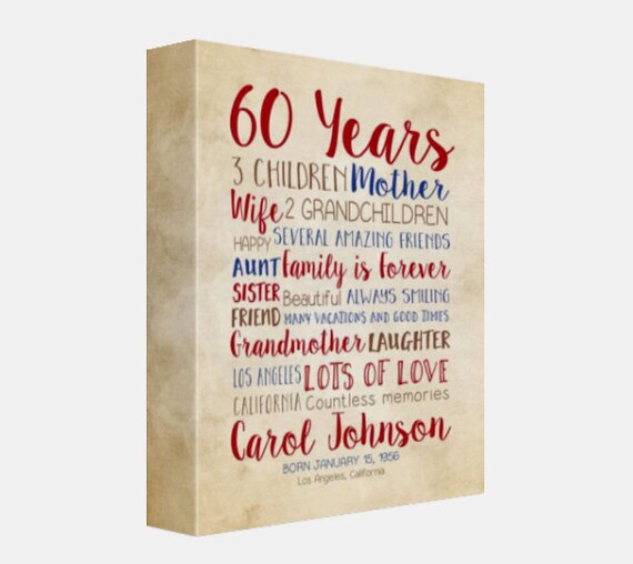 Geburtstagsgeschenk für Mama 60. Geburtstag 60 Jahre alt Etsy