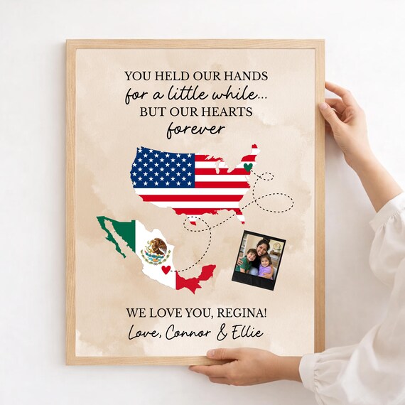 Au Pair Gift from Children: Moving or Going Away Gift, Country Flag Map Art