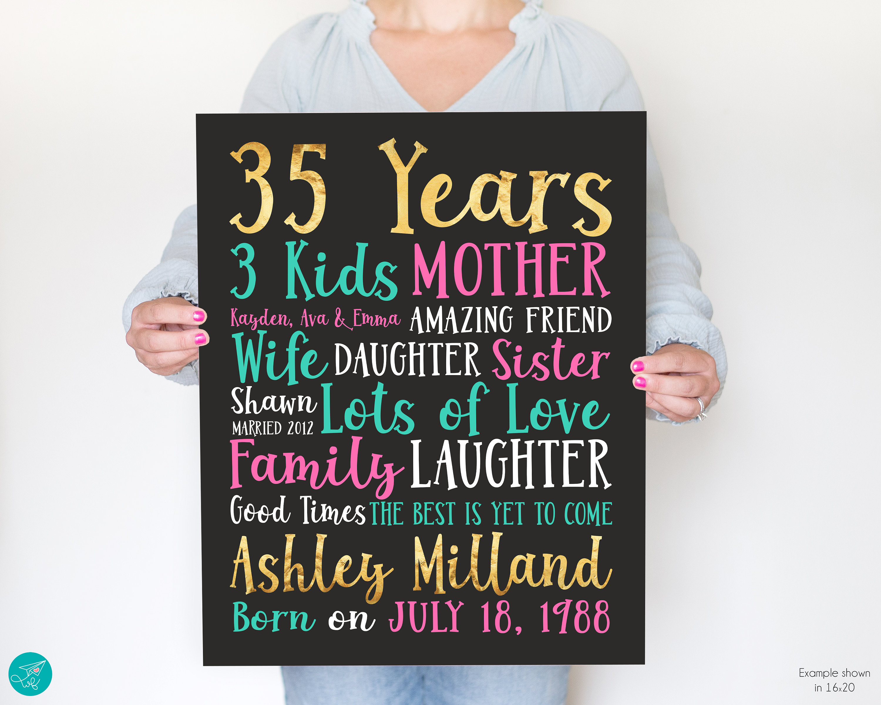 Personalized Wrapped Canvas - Gift for Mom, Gift for Sisters, Birthday Gift,  Christmas Gift - Mother and Daughters 